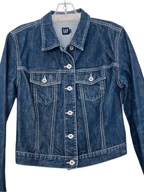 GAP Navy and Light Blue Denim Jacket Sz medium